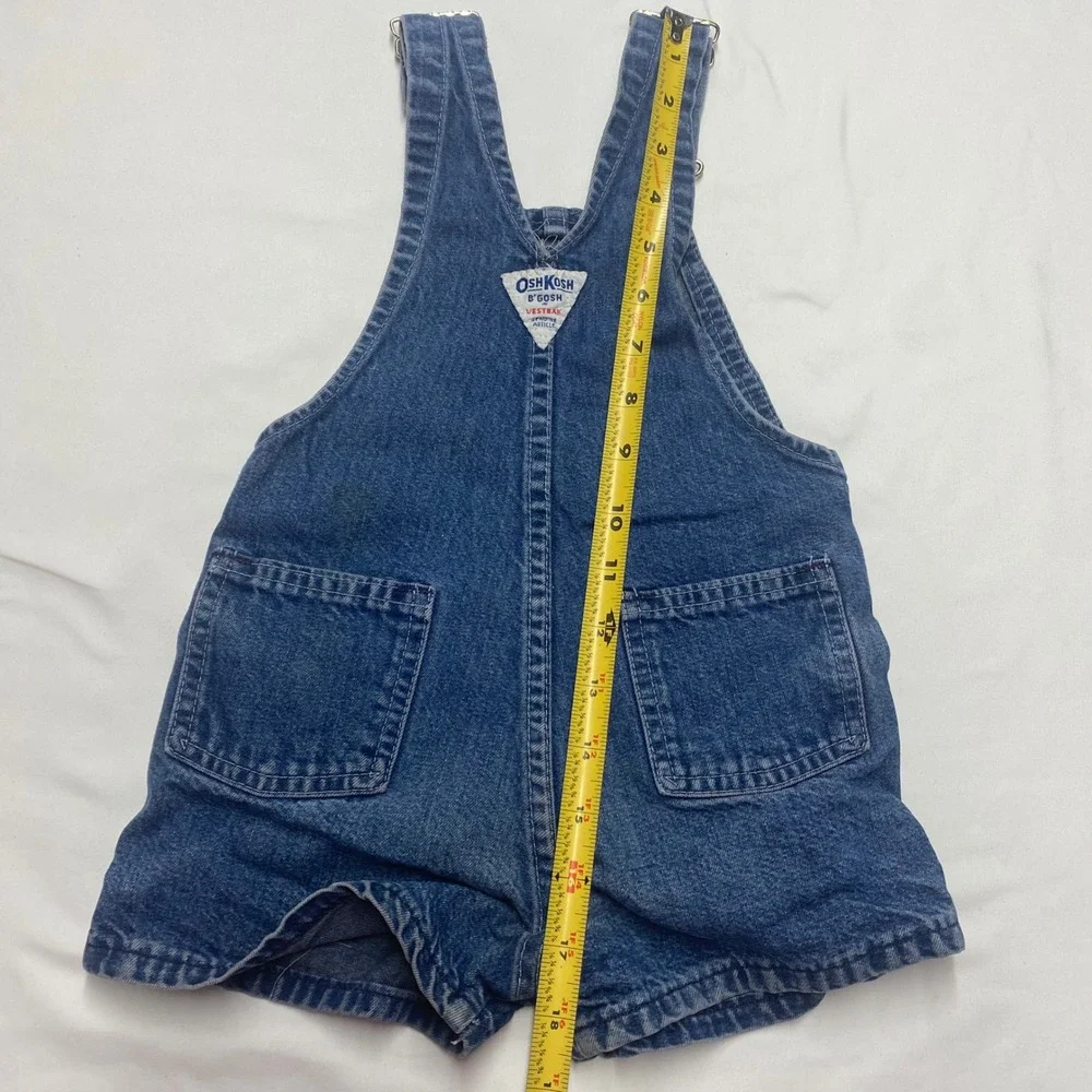 Vintage OshKosh B'gosh Denim Shortalls Vestbak Made in USA Blue 4T